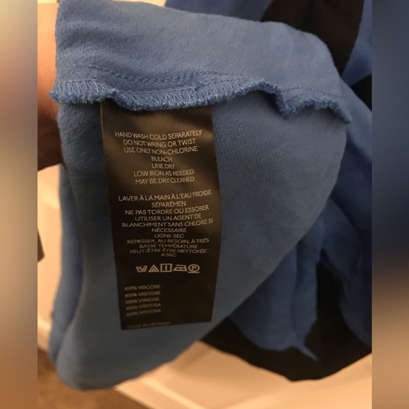 NEW Anthropology Tilda Blue & Black Flower Strapless Dress - Picture 6 of 9